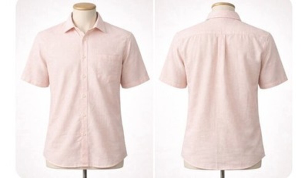 Bruno Pure Linen Shirt Mens XL Light Pink Short‎ Sleeve Button Up - Picture 6 of 6